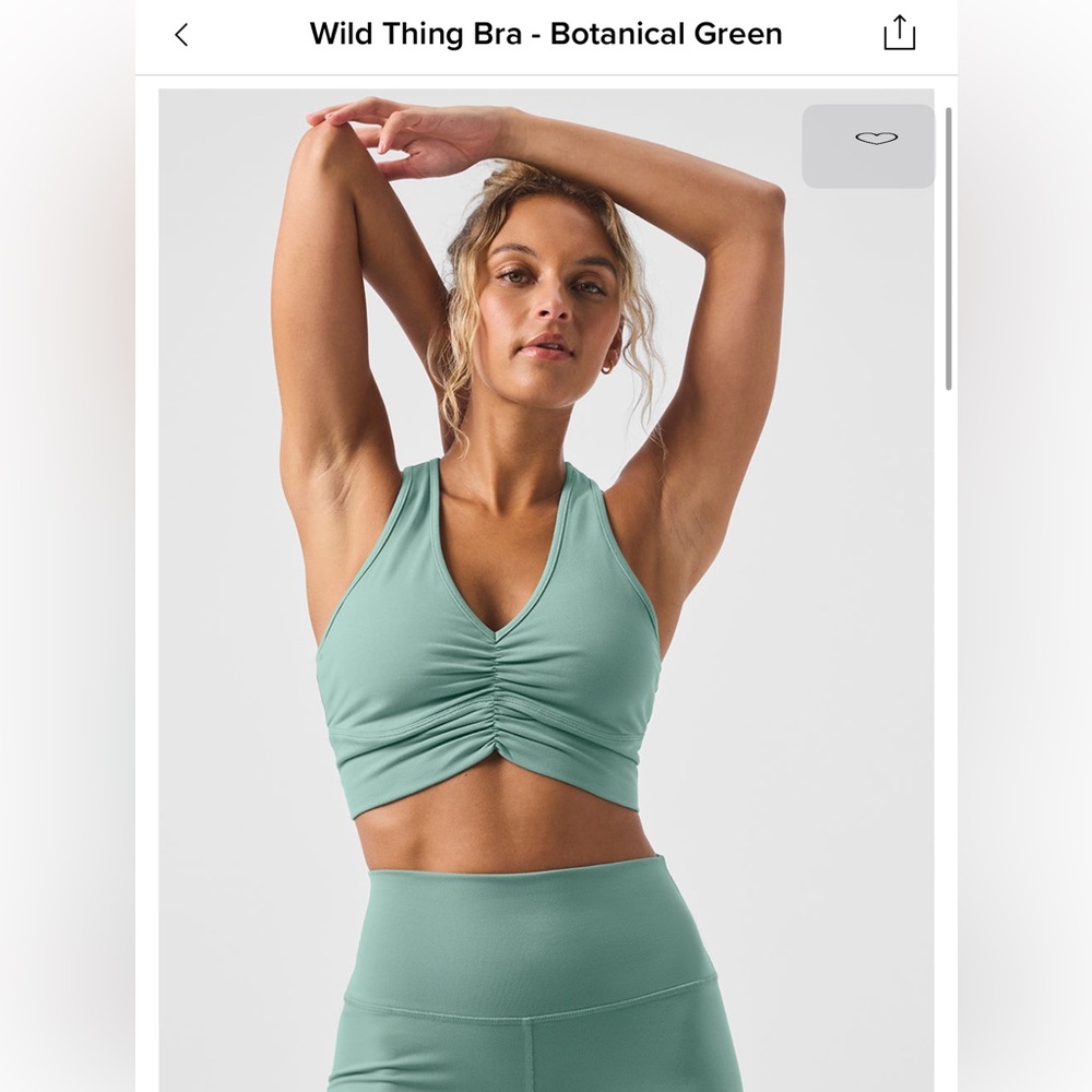 ALO Wild Thing Bra Botanical Green